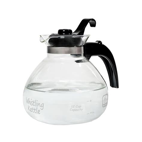 Medelco Stovetop Whistling 12-Cup Glass Tea Kettle | MrOrganic Store