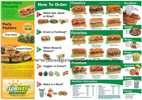 Malaysia Food Promotions: Subway New Menu 2011 | Subway menu, Subway ...