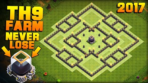 Clash of Clans | No.1 BEST TH9 FARMING BASE 2017 + PROOF!! | 98% SUCCESS RATE AT DE PROTECTION ...