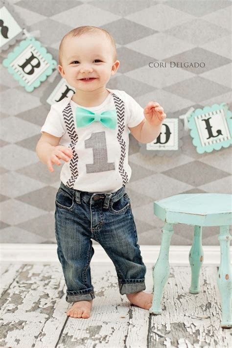 Boys First Birthday Outfit Boys Bow Tie Suspender Cake Smash