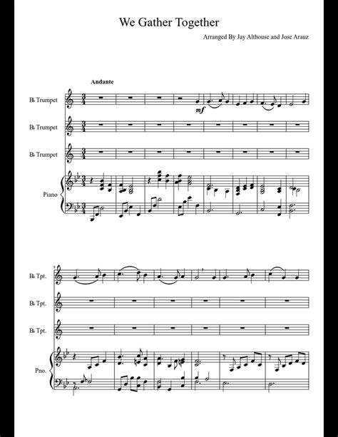 We Gather Together sheet music download free in PDF or MIDI