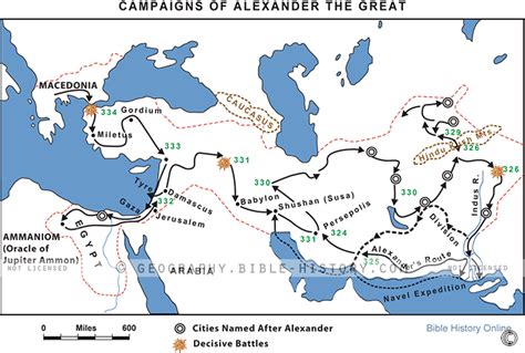 Map of the Campaigns of Alexander the Great - Bible History