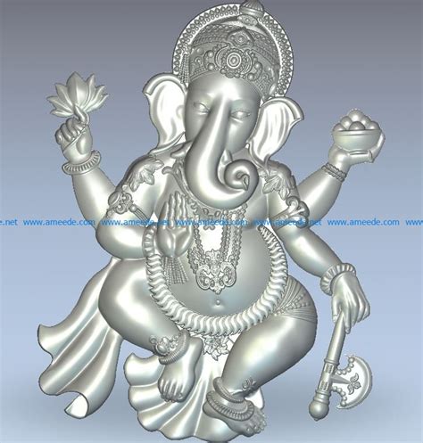 Ganesha wood carving file stl for Artcam and Aspire jdpaint free vector art 3d model download ...