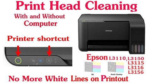 Epson L3110/L3150/3115/3156 Print head Cleaning with and without PC ...