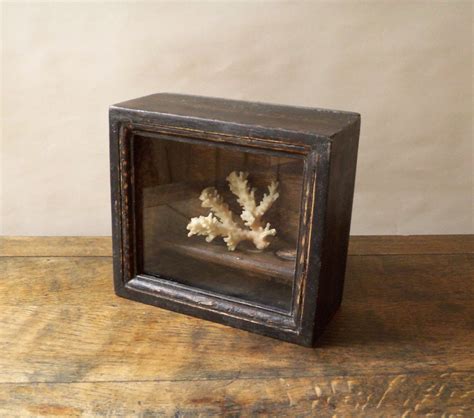 small square dark wood shadow box frame by restlessgeneralstore