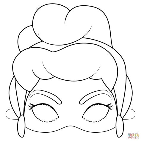 Cinderella Mask coloring page | Free Printable Coloring Pages