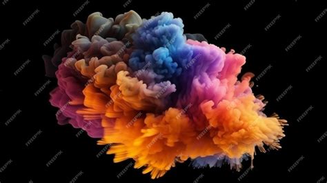 Premium AI Image | A colorful explosion of paint is shown in this image.