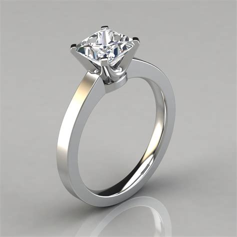 Princess-Cut Moissanite Solitaire Moissanite Engagement Ring