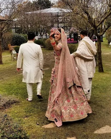 Anushka Sharma Looked Royal in Pink Floral Lehenga By Sabyasachi ...