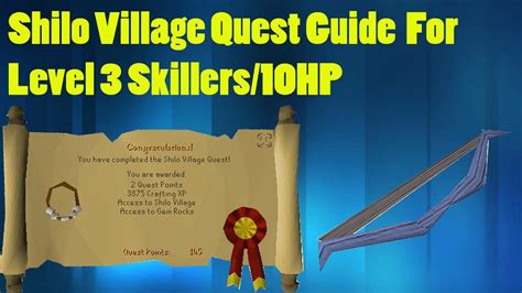 Oldschool Shilo Village Quest Guide for Level 3s/10HP - YouTube