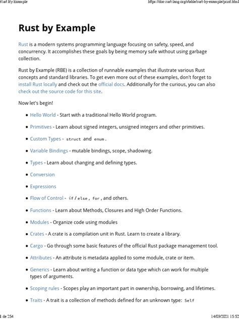 Rust by Example | PDF | Control Flow | Variable (Computer Science)