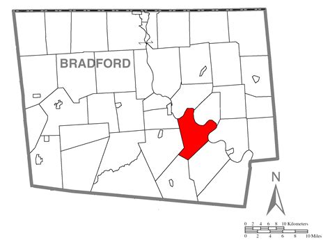 Image: Map of Asylum Township, Bradford County, Pennsylvania Highlighted