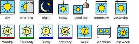 Widgit Symbols Schema | Time, Days and Months