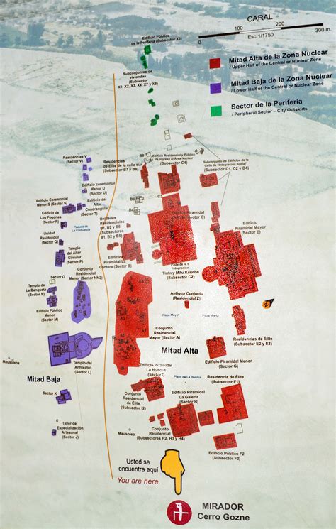 Maps of Caral, Peru