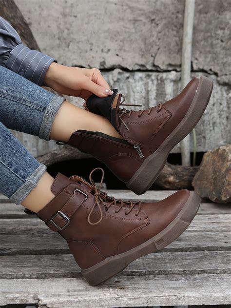 Lace-Up Front Zipper Combat Boots: Fashion and Function Combined ...