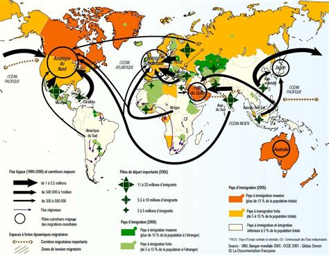 World Map 2005 - Global Migration / Immigration / Emigration Historical ...