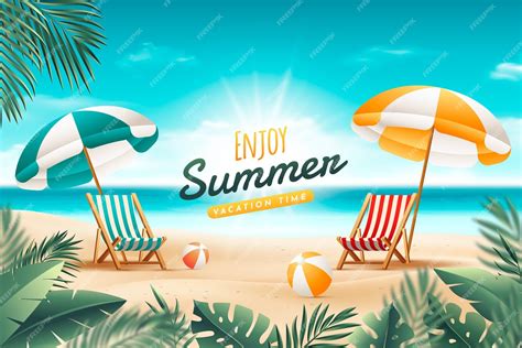 Free Vector | Realistic background for summer season