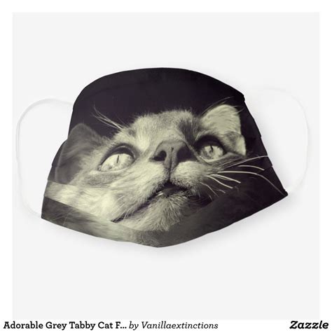 Adorable Grey Tabby Cat Face Photo Cloth Face Mask | Zazzle.com in 2020 ...