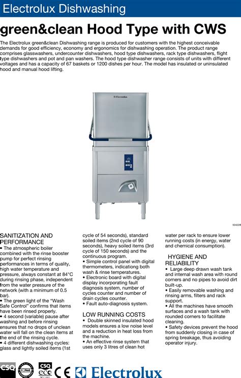 Electrolux Greenandclean 504231 Users Manual Dishwashing