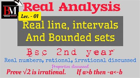 Real analysis - Real line, intervals, Bounded sets | Real line Bounded ...