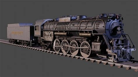 Pere Marquette 1225 locomotive train 3D model | CGTrader