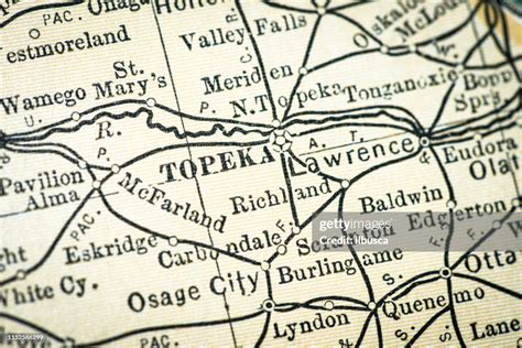 Antique Usa Map Closeup Detail Topeka Kansas High-Res Vector Graphic - Getty Images