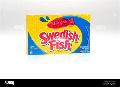 Swedish Fish candy box Stock Photo - Alamy