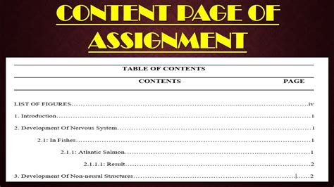 How To Make Content Page Of Assignment On MS Word With Formatting | How ...