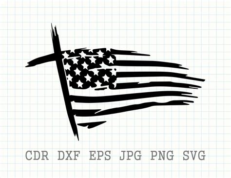 Cross Flag Svg, American Flag Svg, Us Flag Clipart, Patriotic Print, Distressed Flag Svg - Etsy ...