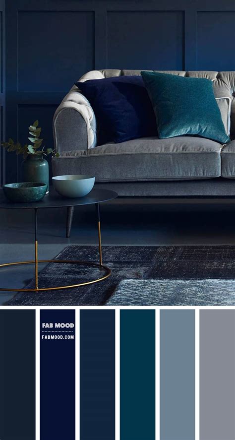 Navy Blue And Gray Living Room Combination