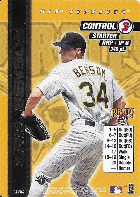 2000 MLB Showdown 1st Edition #343 Kris Benson | Trading Card Database