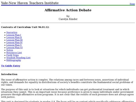 Affirmative Action Debate Lesson Plan for 10th - 12th Grade | Lesson Planet