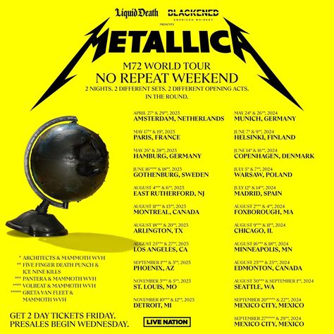 Metallica announce new album ‘72 Seasons' and massive world tour for ...