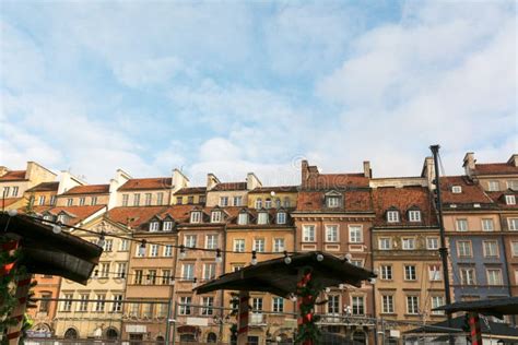 Christmas Market in Warsaw Old Town Market Square Stock Photo - Image ...