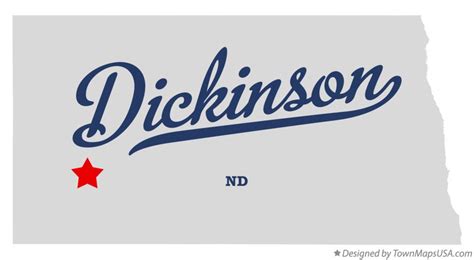 Map of Dickinson, ND, North Dakota