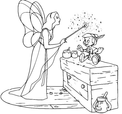 Blue Fairy and Pinocchio coloring page - Download, Print or Color ...