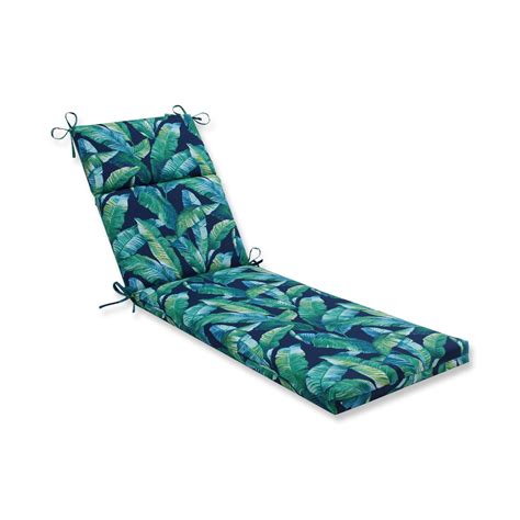 72.5" Navy Blue and Green Tropical Outdoor Patio Chaise Lounge Cushion - Walmart.com - Walmart.com