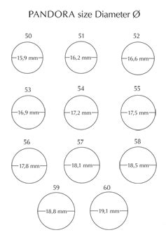 Pandora Ring Size Chart Printable