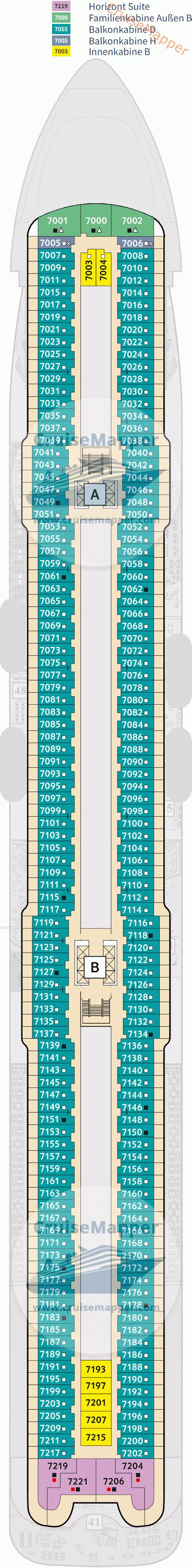 Mein Schiff 7 deck 7 plan | CruiseMapper