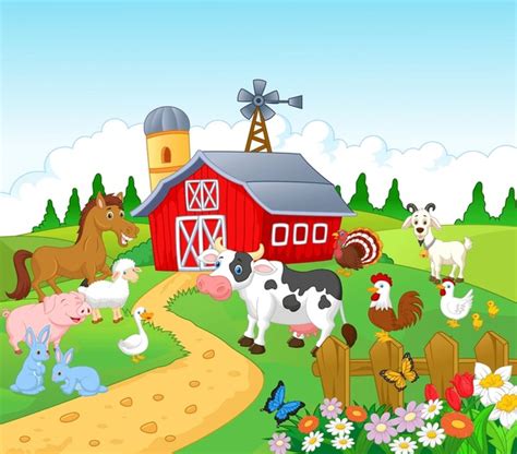 Cartoon farm scene with animals：超过 13,122 张免版税可许可的库存插图与绘画 | Shutterstock