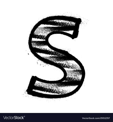 Letter s graffiti alphabet with spray lines Vector Image