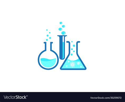 Flasks lab beakers with a chemical substance Vector Image