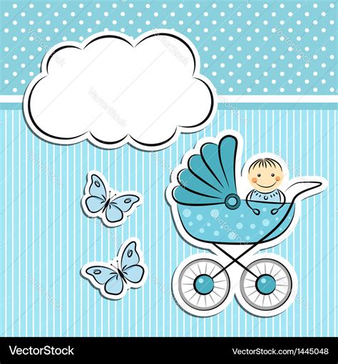 Baby boy arrival announcement Royalty Free Vector Image