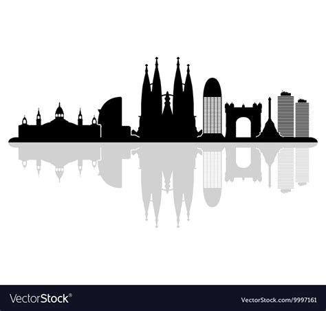 Barcelona skyline Royalty Free Vector Image - VectorStock