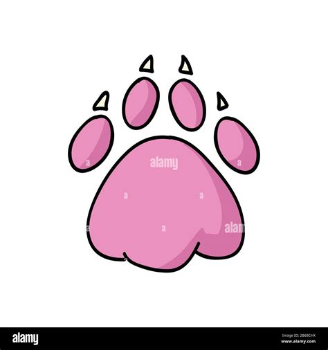 Cute cartoon dog paw print vector clipart. Wildlife animal foot print for dog lovers. Stylized ...