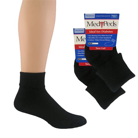 MediPeds Women's Diabetic Crew or Turn Cuff Socks - 2pr | Shop Your Way: Online Shopping & Earn ...