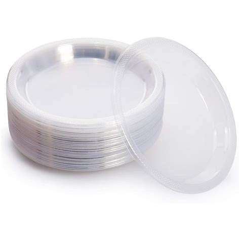 Exquisite 9" Disposable Plastic Plates Bulk - 100 Count Party Pack ...