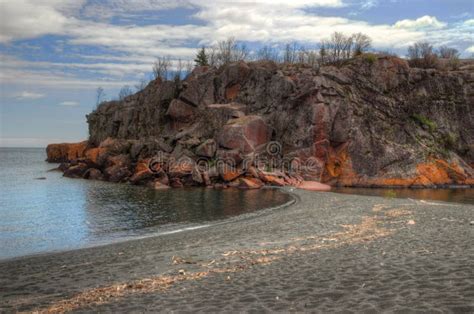 Black Beach is on the Northern Shore of Lake Superior by Silver Stock Image - Image of scenic ...