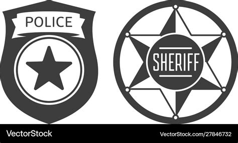 Sheriff and police badge icon Royalty Free Vector Image