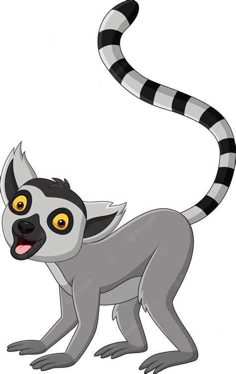 Premium Vector | Cartoon cute lemur on white background